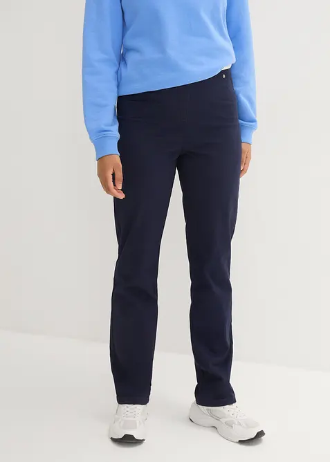 Twill-Treggings aus elastischem Baumwoll-Mix in blau von vorne - bonprix