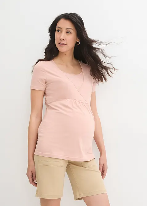2-in-1 Umstands- und Stillshirts (2er Pack) in rosa von vorne (im Anschnitt) - bonprix