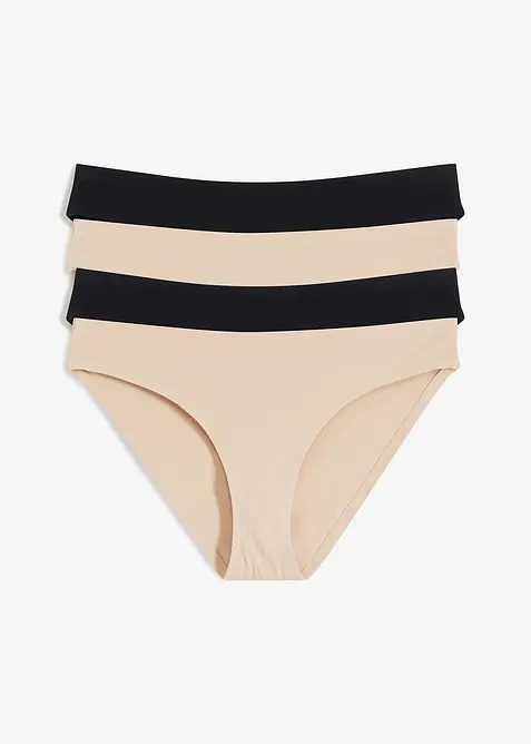 Slip aus Bio-Baumwolle (4er Pack) in beige von vorne - bonprix
