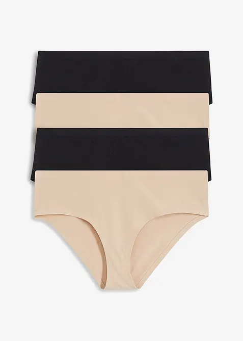 Panty mit Bio-Baumwolle (4er Pack) in beige von vorne - bonprix