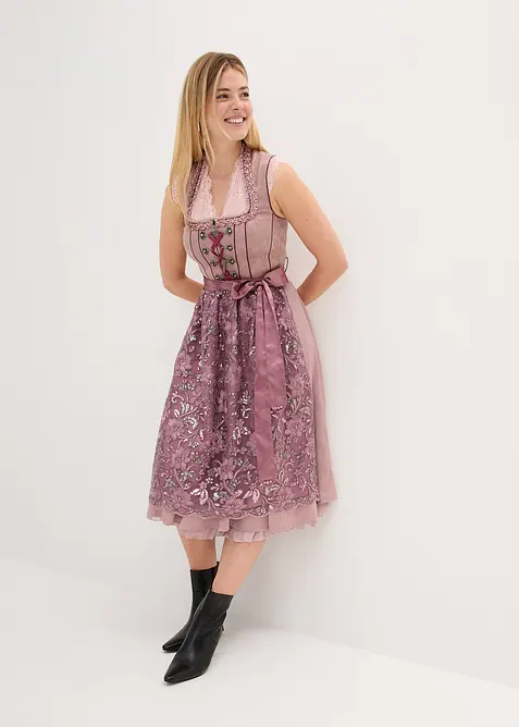 Dirndl mit Pailletten-Schürze von vorne (Totalaufnahme) - bonprix