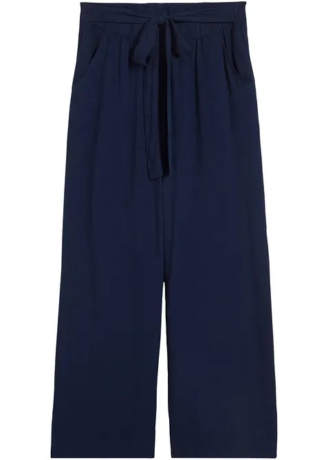 Palazzo-Hose aus softer Viskose in blau von vorne - bonprix