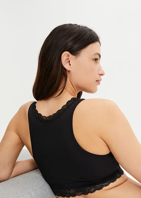 Still-Bustier mit Bio-Baumwolle in schwarz von hinten (Totalaufnahme) - bonprix