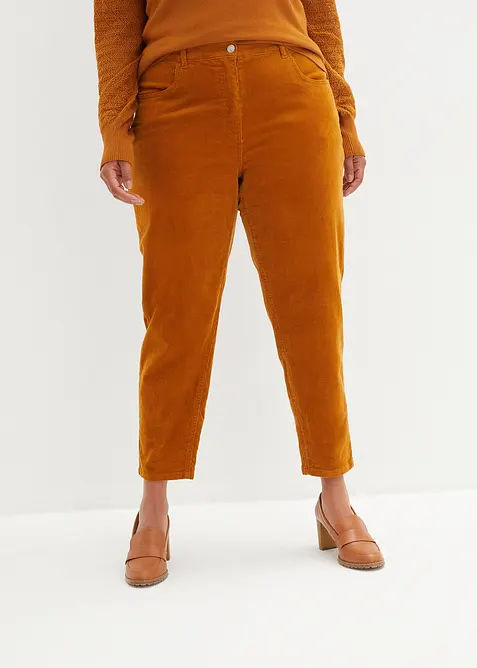 Cordhose aus Baumwoll-Mix in braun von vorne - bonprix