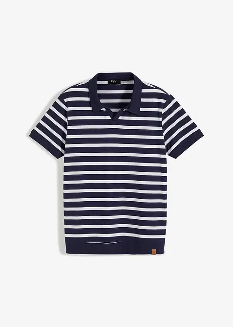 Poloshirt in Regular Fit in blau von vorne - bonprix