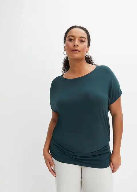 Shirt aus softem Viskose-Mix in grün von vorne (im Anschnitt) - bonprix