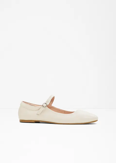 Mary-Janes in beige von vorne - bonprix