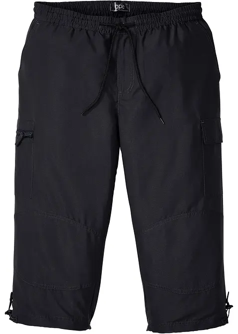 3/4-Hose aus Mikrofaser in Regular Fit in schwarz von vorne - bonprix