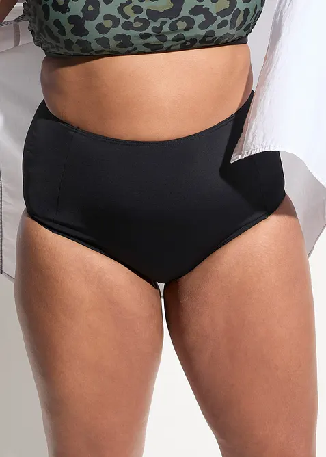 Highwaist-Bikinihose in schwarz von vorne - bonprix