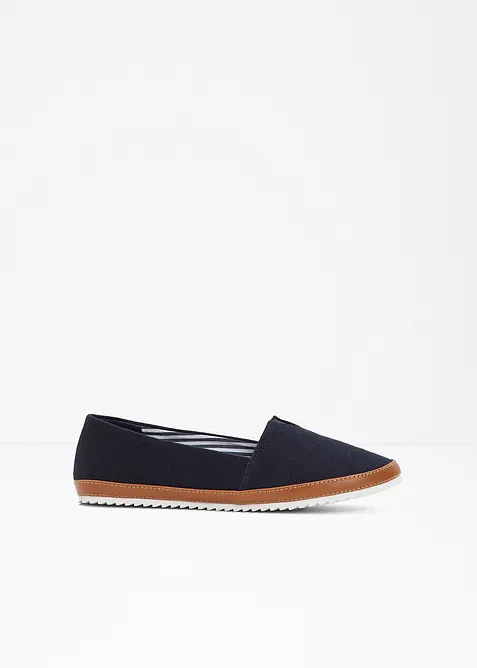 Slipper aus Baumwoll-Canvas in blau von vorne - bonprix