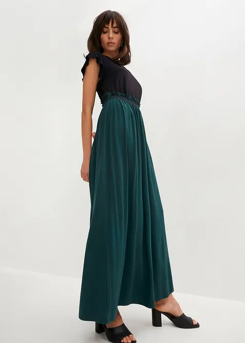 Jerseykleid aus softem Viskose-Mix in schwarz im Look von vorne (Totalaufnahme) - bonprix
