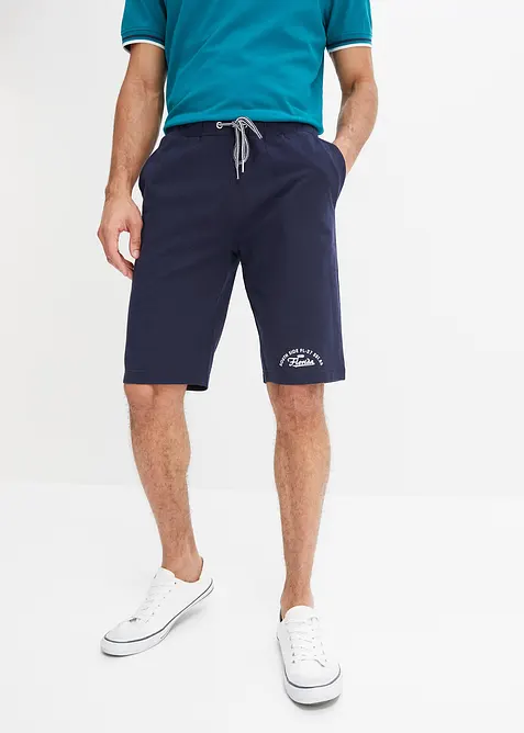 Jersey-Bermuda aus reiner Bio-Baumwolle in blau von vorne - bonprix