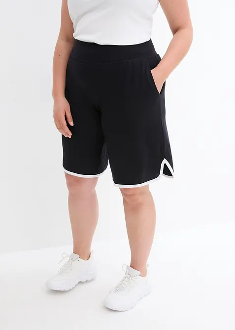 Bermuda Sporthose, schnelltrocknend in schwarz von vorne - bonprix