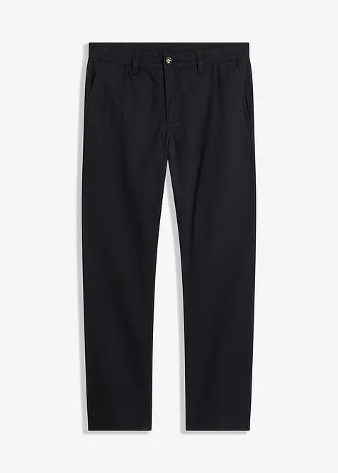 Relaxed Fit Stretch-Chinohose, Straight in schwarz von vorne - bonprix