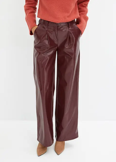 Lederimitat-Hose in rot von vorne - bonprix