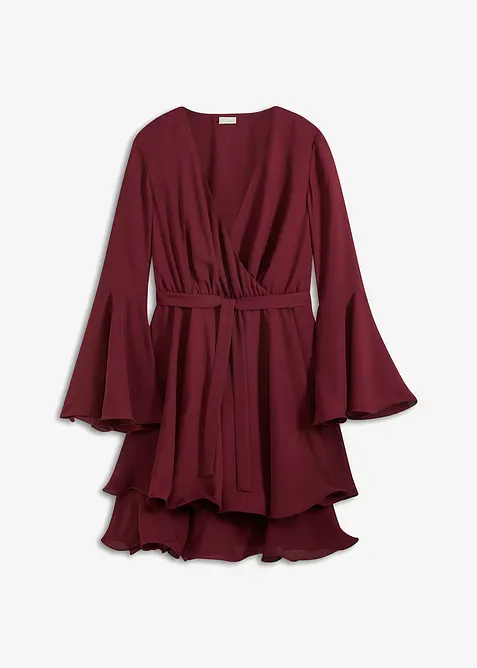 Tunika-Kleid mit V-Ausschnitt in rot von vorne - bonprix