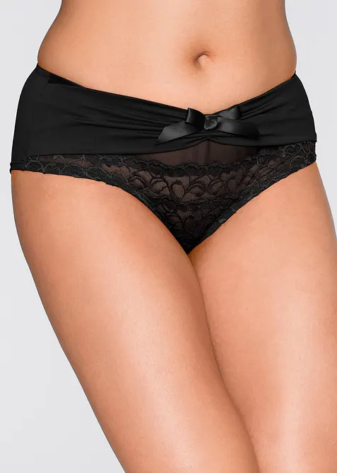 Panty mit recyceltem Polyamid in schwarz von vorne - bonprix