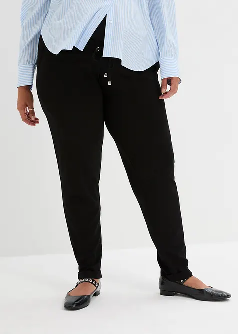 Umstands-Schlupfhose mit elastischem Bund in schwarz von vorne - bonprix