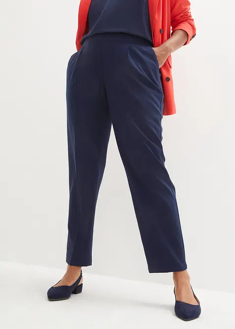 Schlupfhose mit Bügelfalte in blau von vorne - bonprix