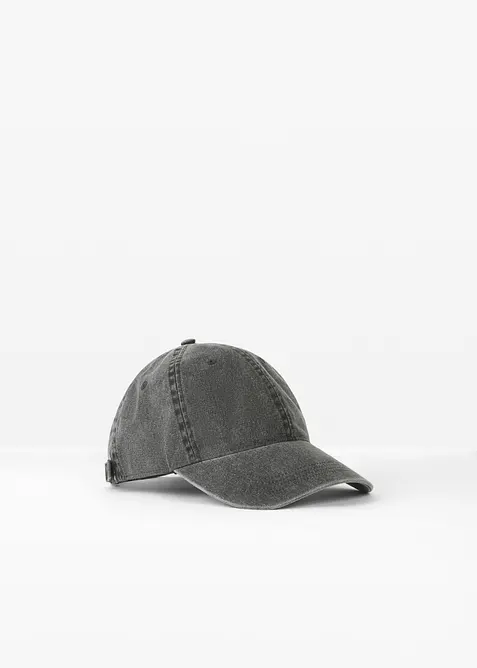 Cap aus 100% Baumwolle in schwarz von vorne - bonprix
