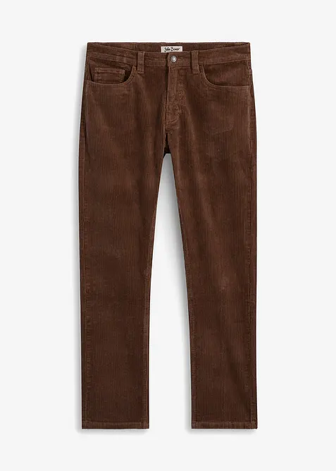 Regular-Fit Cordhose mit Komfortschnitt, Straight in braun von vorne - bonprix