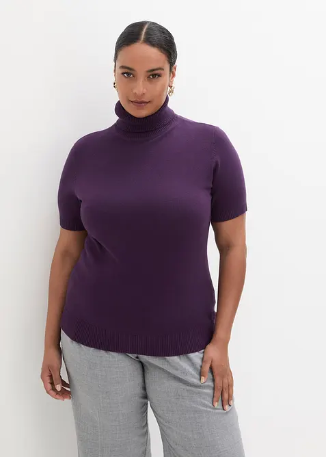 Pullover in lila von vorne (im Anschnitt) - bonprix