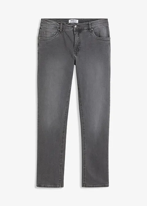 Regular-Fit-Jeans mit Komfortschnitt, Tapered in grau von vorne - bonprix
