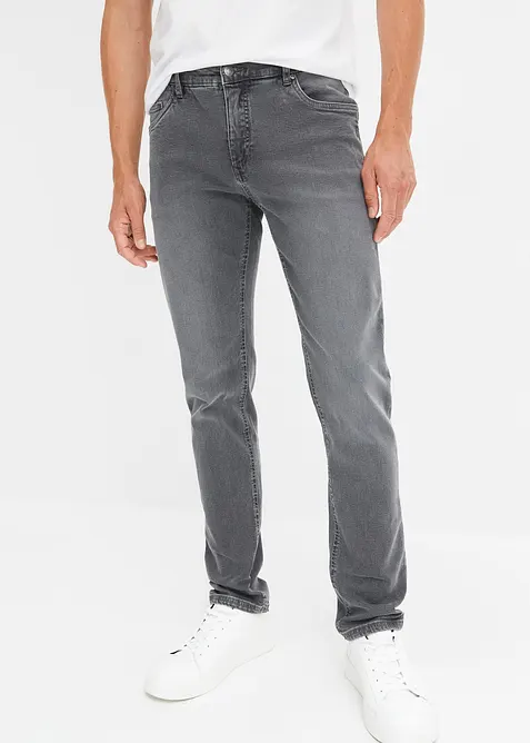 Regular-Fit-Jeans mit Komfortschnitt, Tapered in grau von vorne - bonprix