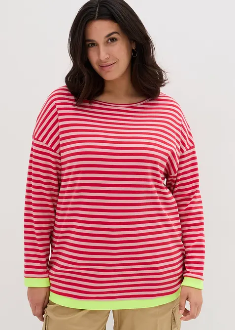 Langarmshirt aus Bio-Baumwolle in rosa von vorne (im Anschnitt) - bonprix