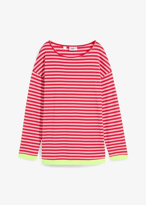 Langarmshirt aus Bio-Baumwolle in rosa von vorne - bonprix
