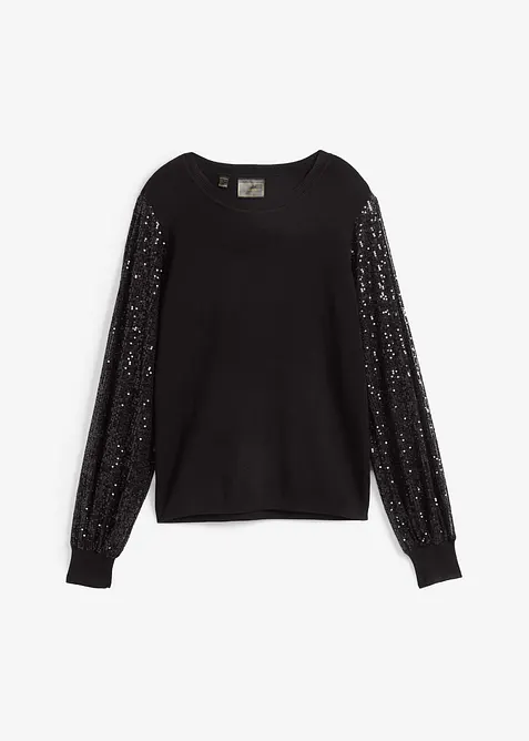 Feinstrickpullover aus weichem Viskose-Mix in schwarz von vorne - bonprix