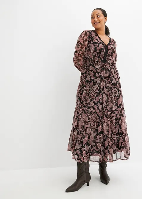 Maxikleid in schwarz von vorne (Totalaufnahme) - bonprix