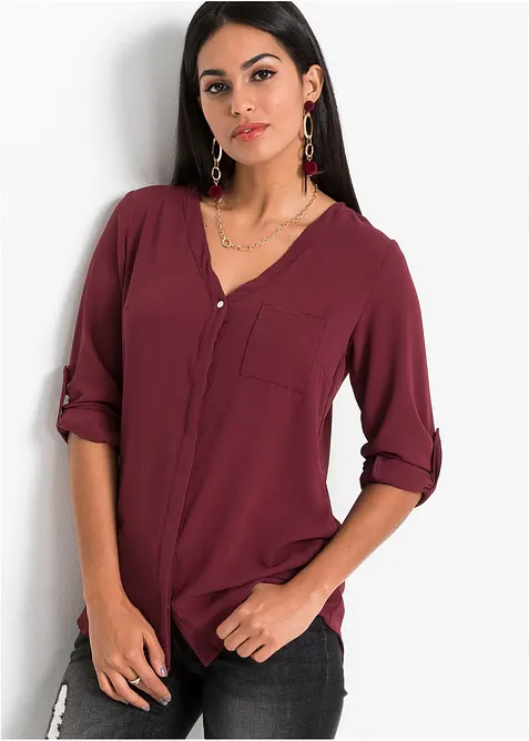 Longbluse in rot von vorne (im Anschnitt) - bonprix