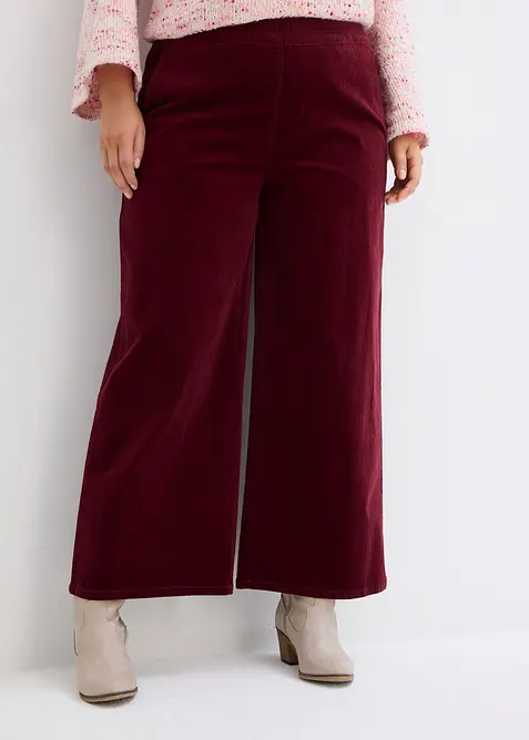 High-Waist-Cordhose aus Baumwoll-Mix in rot von vorne - bonprix