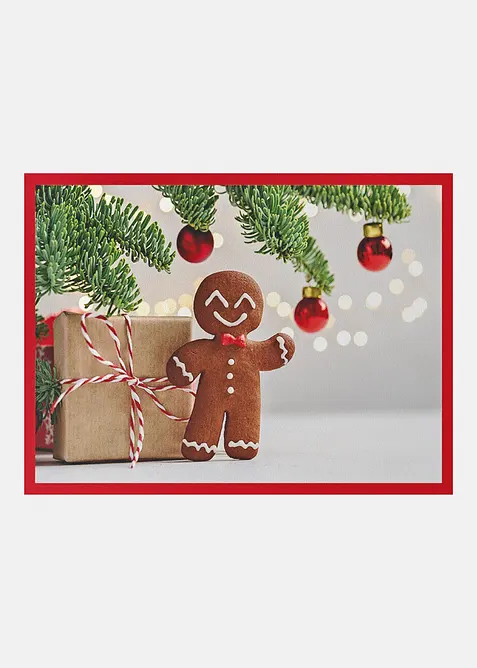 Fußmatte mit weihnachtlichem Motiv in rot von vorne - bonprix