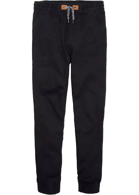 Lässige Thermohose mit kuscheligem Baumwollfutter in schwarz von vorne - bonprix