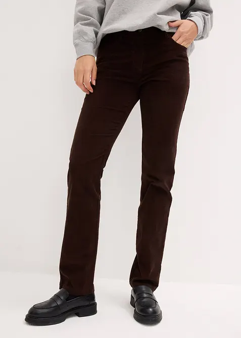 Cordhose aus Baumwoll-Mix in braun von vorne - bonprix