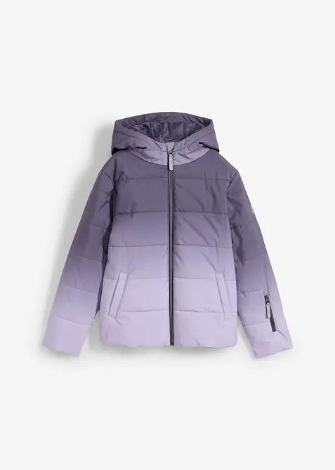 wasserdichte Funktionsjacke mit Kapuze in lila von vorne - bonprix