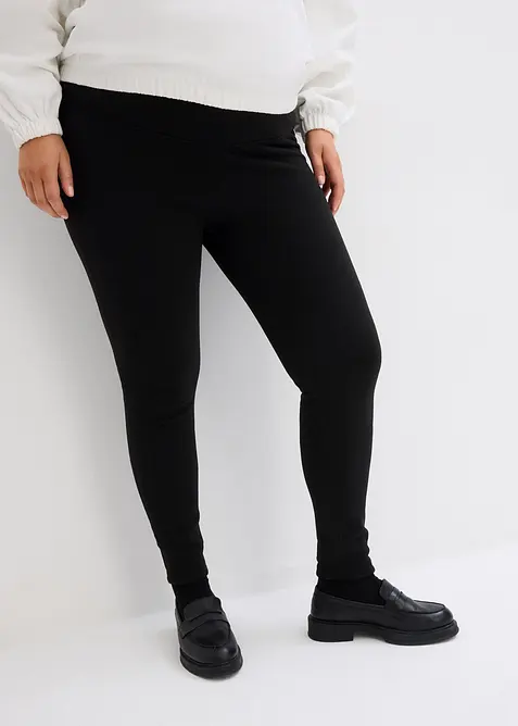 Wärmende Umstandsthermoleggings, Slim Fit in schwarz von vorne - bonprix