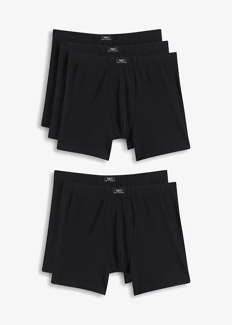 Midi Boxershorts eng mit Baumwolle (5er Pack) in schwarz von vorne - bonprix