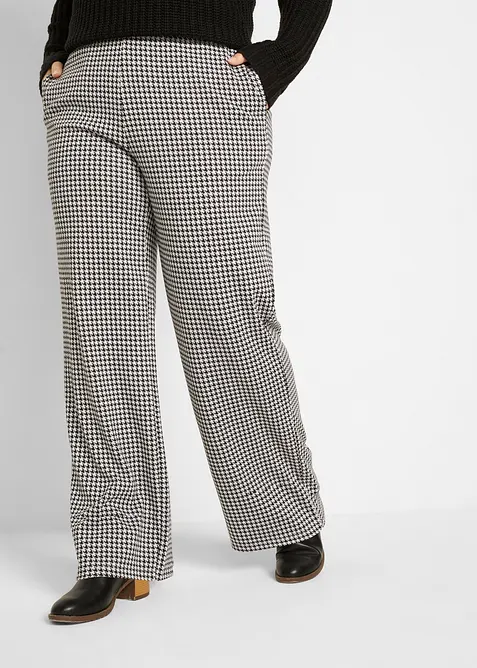 Stretch Marlene-Hose aus Jacquard in schwarz von vorne - bonprix