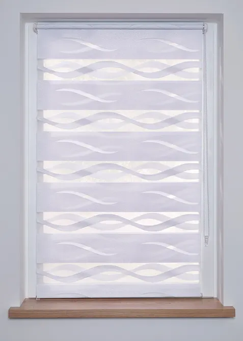Jacquard Doppelrollo zweifarbig in weiß - bonprix