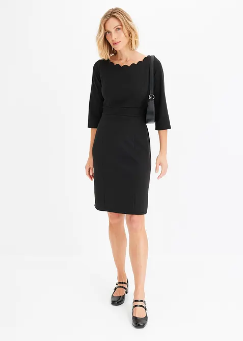 Etuikleid aus Punto di Roma in schwarz im Look von vorne (Totalaufnahme) - bonprix