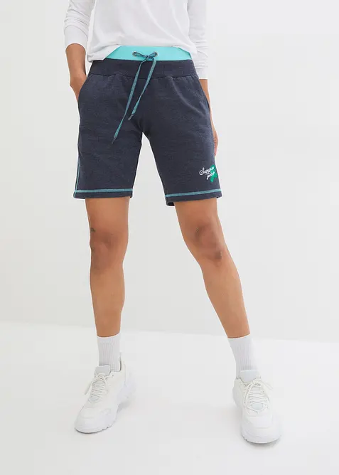 Sweat-Shorts aus Baumwoll-Mix in blau von vorne - bonprix