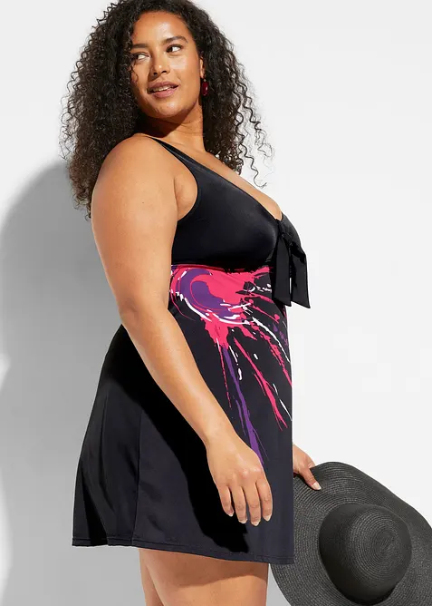 Badekleid in schwarz von vorne (Totalaufnahme) - bonprix