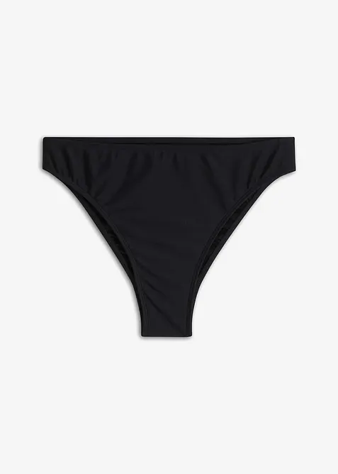 Bikinihose mit hohem Beinausschnitt in schwarz von vorne - bonprix