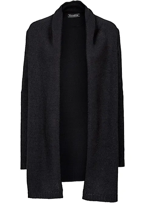 Longstrickjacke in schwarz von vorne - bonprix