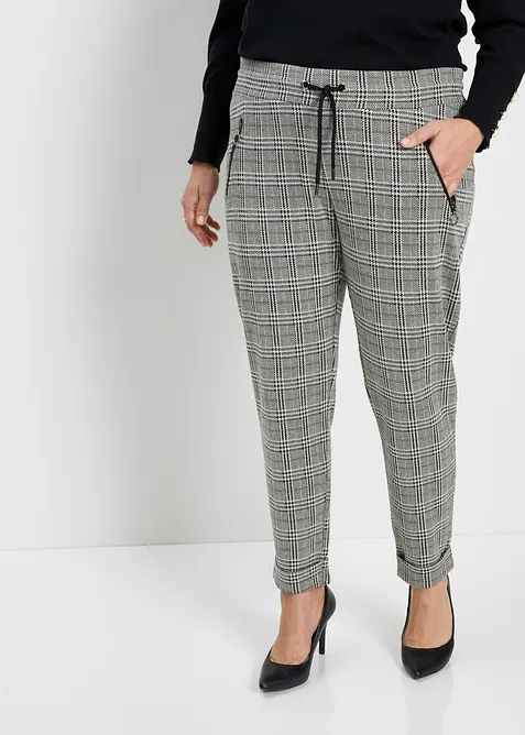 Schlupfhose aus Jacquard in weiß von vorne - bonprix