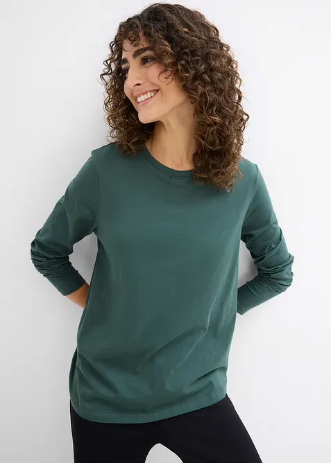 Umstands- und Stillshirts aus Bio-Baumwolle (2er Pack) in grün von vorne (im Anschnitt) - bonprix