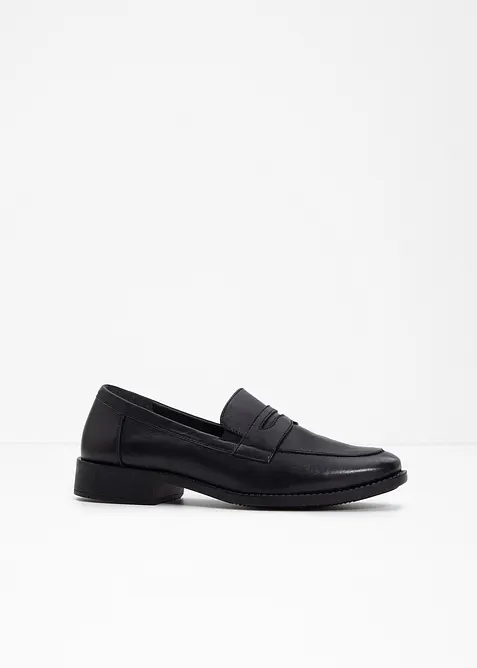 Penny-Loafer aus Leder in schwarz - bonprix
